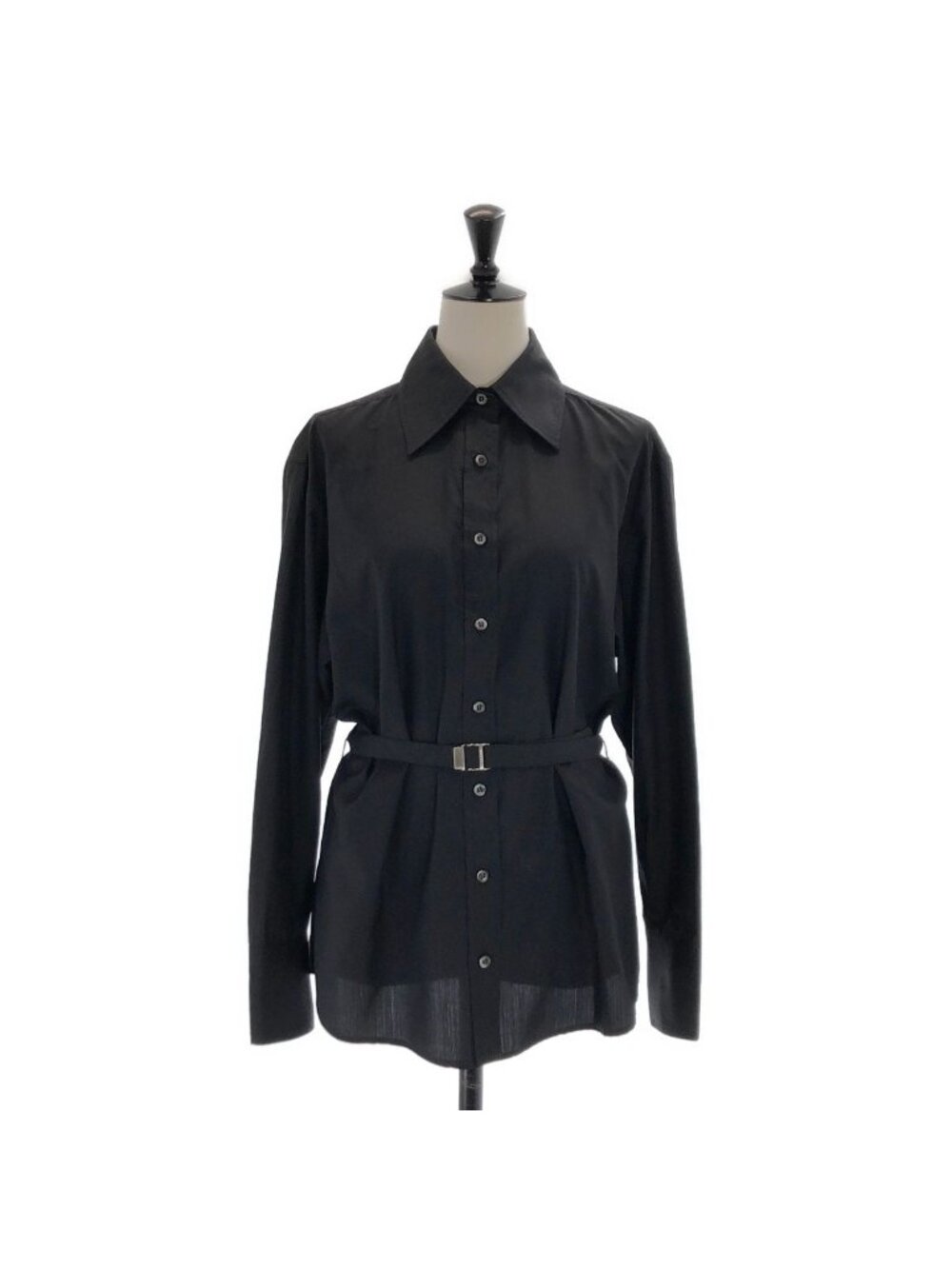 Gucci Silk Belted Shirt Black L